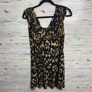 Calvin Klein Black and Gold Dress leopard print size 4